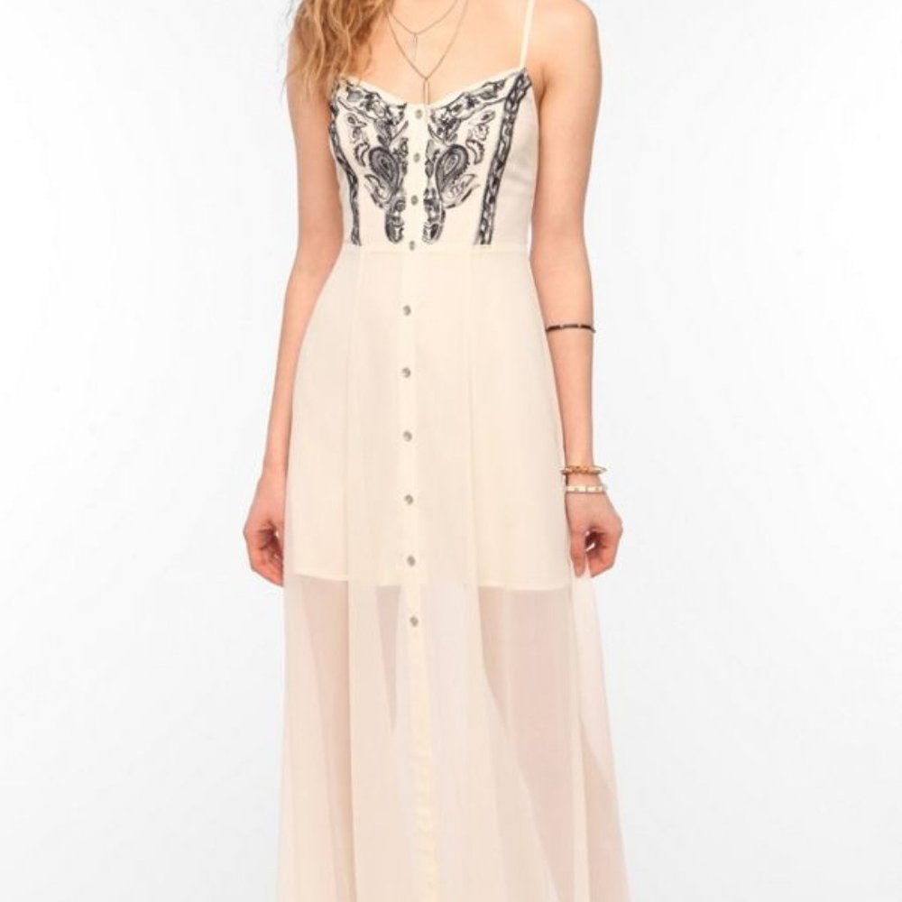 ECOTE WILLOW CREAM MAXI DRESS - SMALL